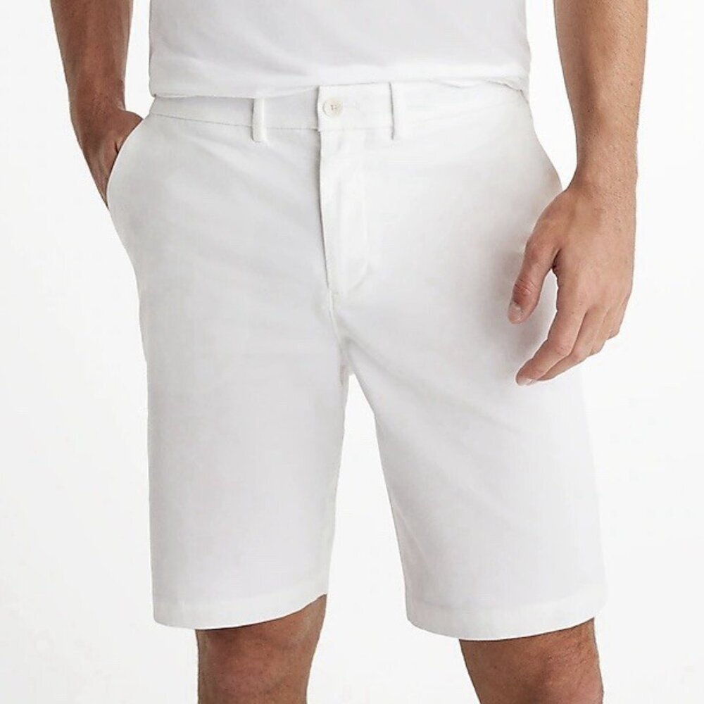 Express Men's 10" Comfort Waist Hyper Stretch Chino Shorts White Size 33 NWT $64